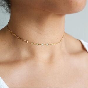 14k Gold Plated Lace Choker Necklace